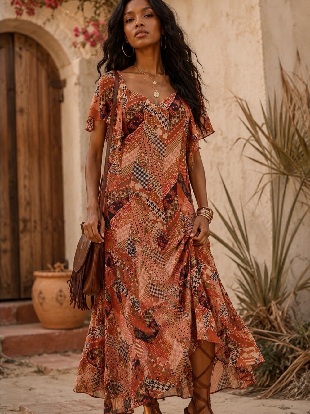 NWT Anthropologie Patchwork Maxi Dress